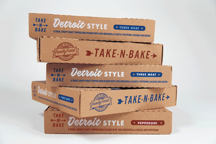 Family Finest Detroit Style Pizza Packaging