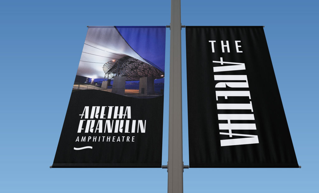 Aretha Franklin Amphitheatre Banner